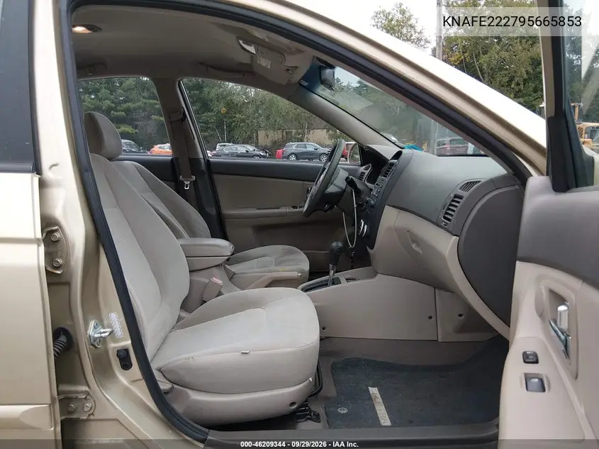 2009 KIA SPECTRA VIN KNAFE222795665853 — фото 5