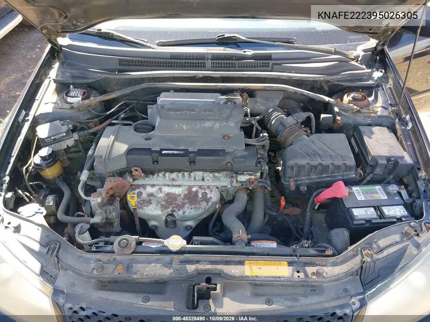 2009 KIA SPECTRA VIN KNAFE222395026305 — фото 10