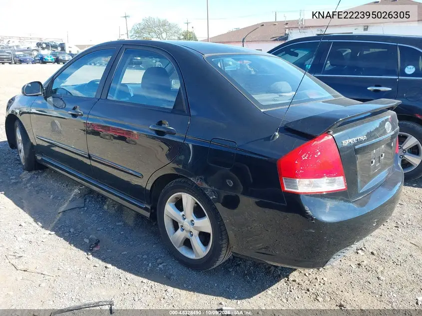 2009 KIA SPECTRA VIN KNAFE222395026305 — фото 3