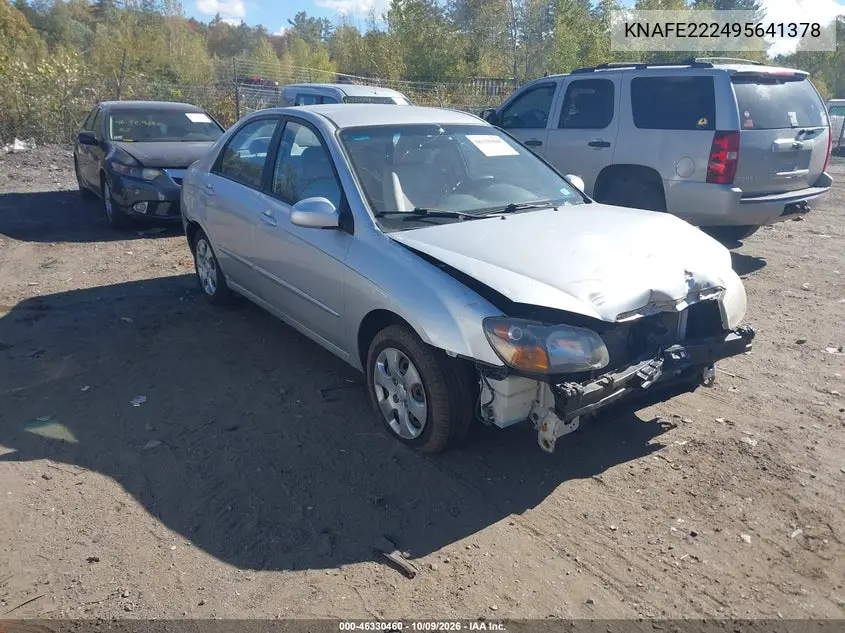 KIA SPECTRA 2009, VIN KNAFE222495641378