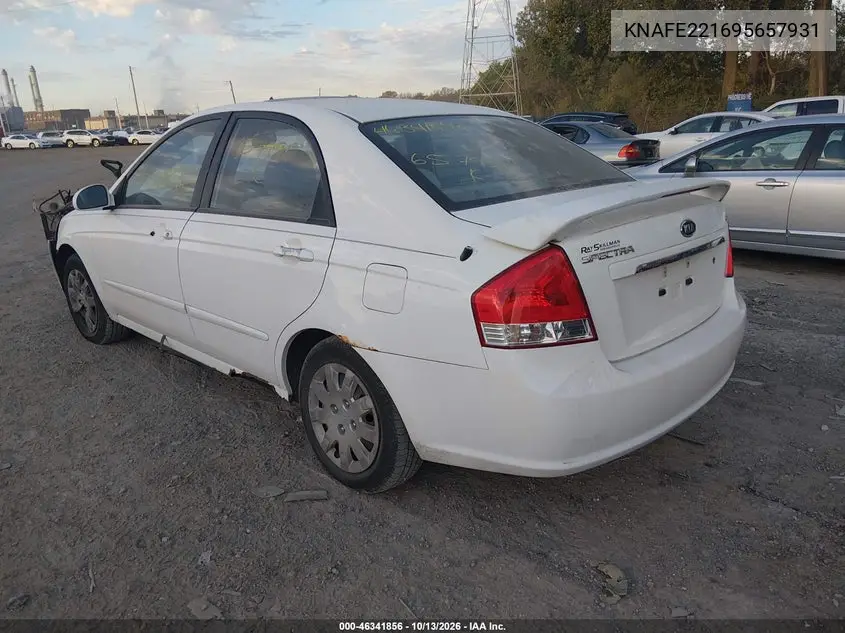 2009 KIA SPECTRA VIN KNAFE221695657931 — фото 3