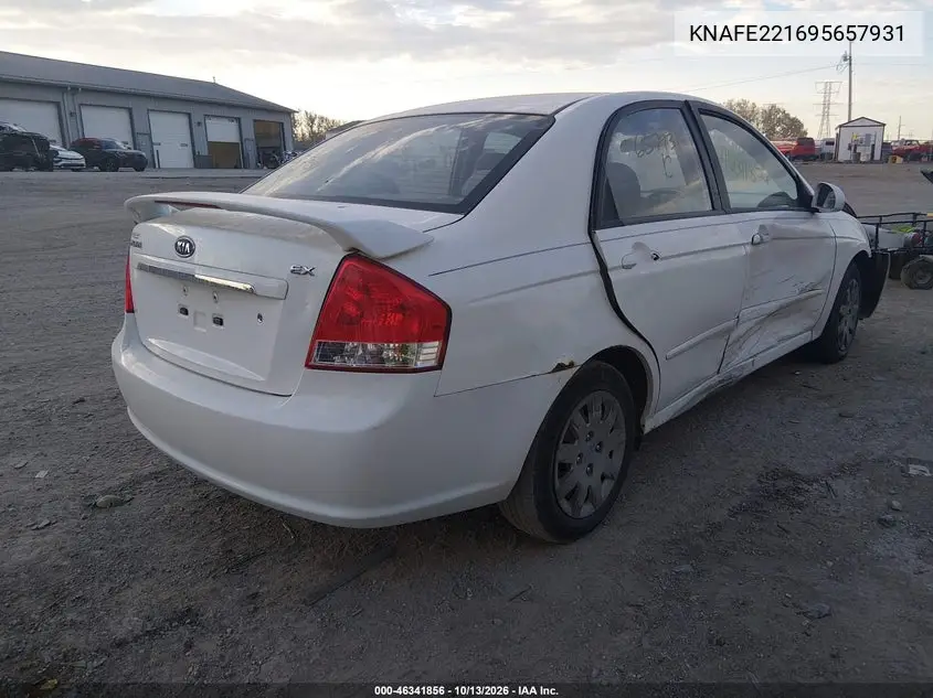 2009 KIA SPECTRA VIN KNAFE221695657931 — фото 4