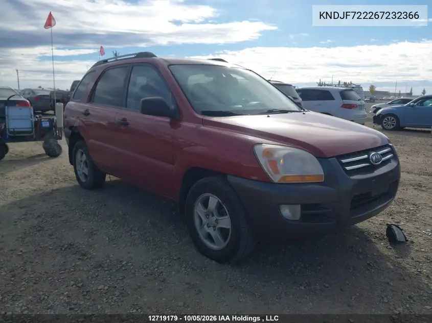 KIA SPORTAGE 2006, VIN KNDJF722267232366