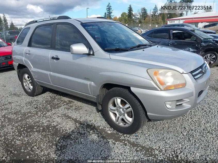 KIA SPORTAGE 2006, VIN KNDJE723767223514