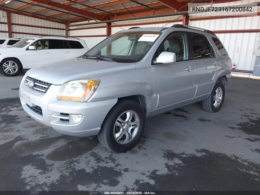 2006 KIA SPORTAGE VIN KNDJF723167200842 — фото 2