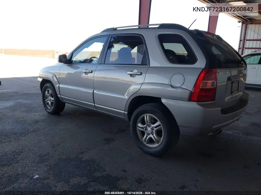 2006 KIA SPORTAGE VIN KNDJF723167200842 — фото 3