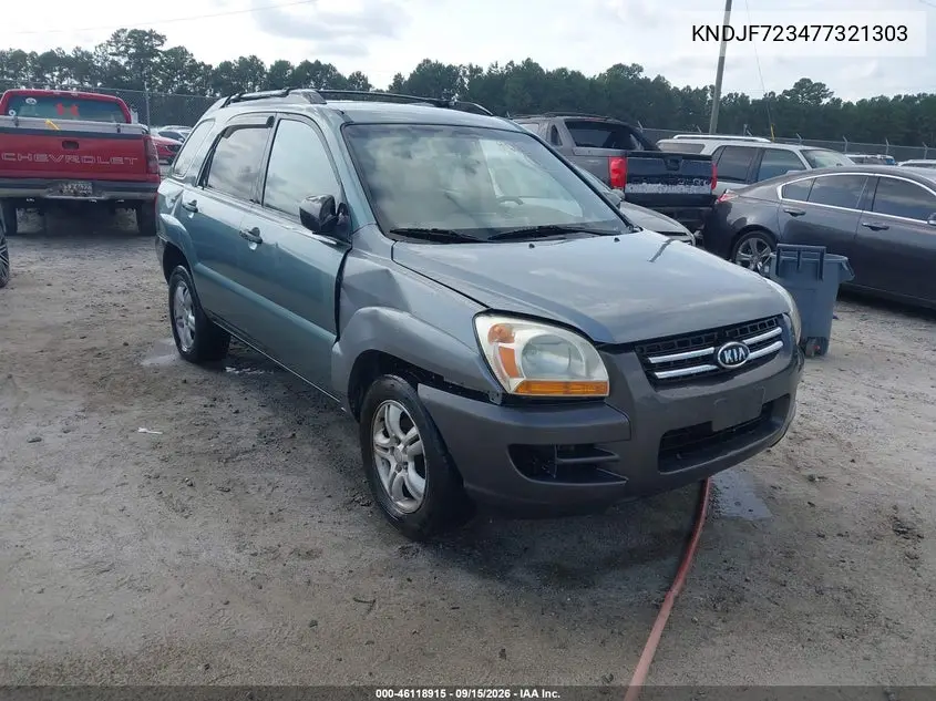 KIA SPORTAGE 2007, VIN KNDJF723477321303