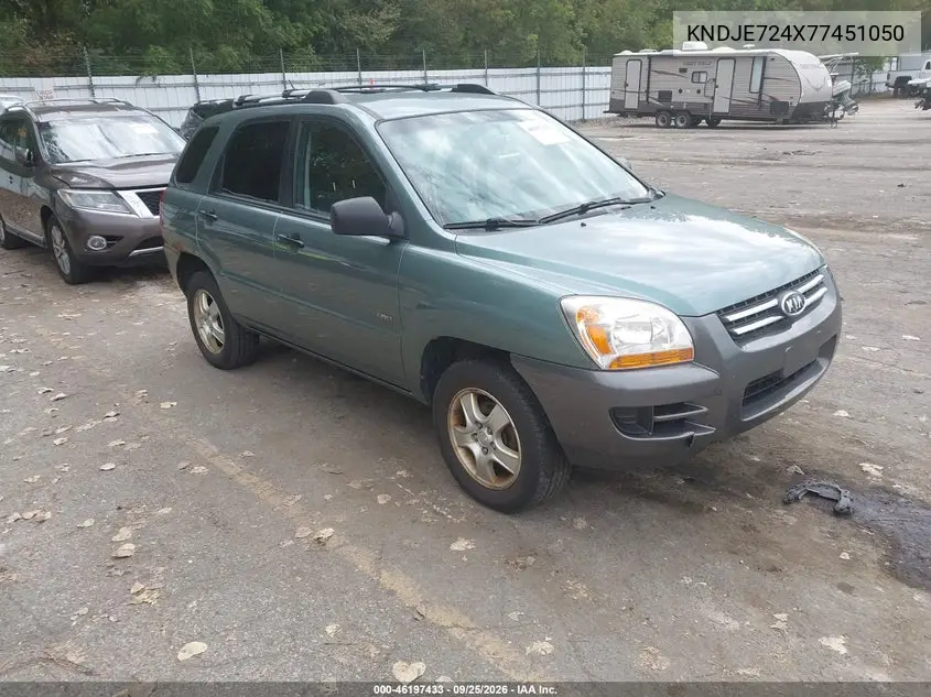 KIA SPORTAGE 2007, VIN KNDJE724X77451050