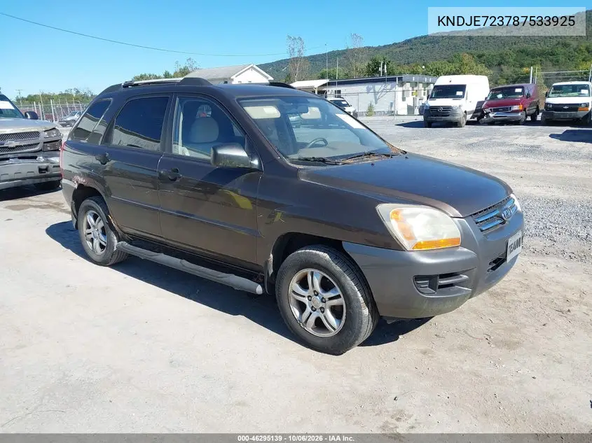KIA SPORTAGE 2008, VIN KNDJE723787533925