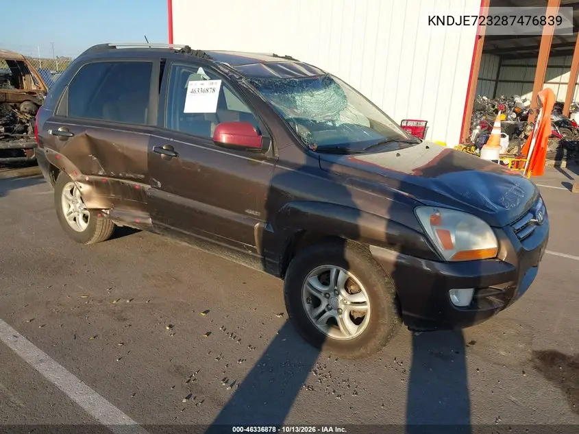 KIA SPORTAGE 2008, VIN KNDJE723287476839