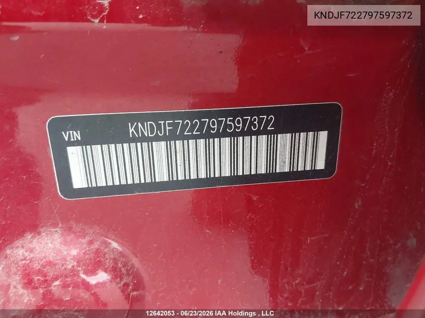 2009 KIA SPORTAGE VIN KNDJF722797597372 — фото 9