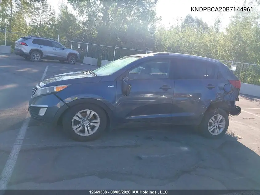 2011 KIA SPORTAGE VIN KNDPBCA20B7144961 — фото 13