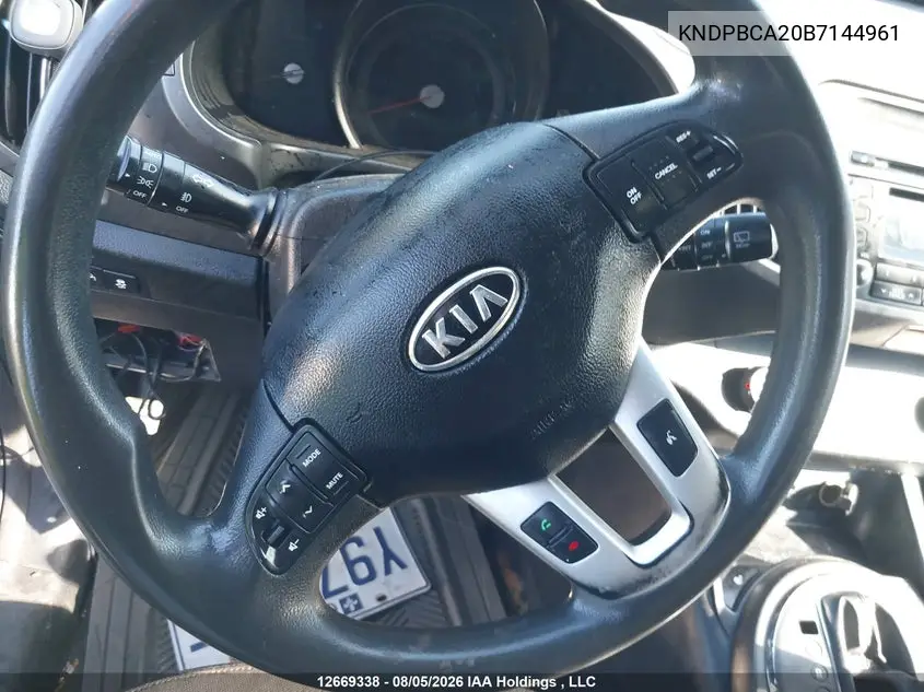 2011 KIA SPORTAGE VIN KNDPBCA20B7144961 — фото 18