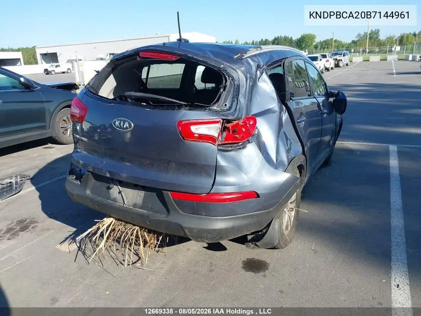 2011 KIA SPORTAGE VIN KNDPBCA20B7144961 — фото 4