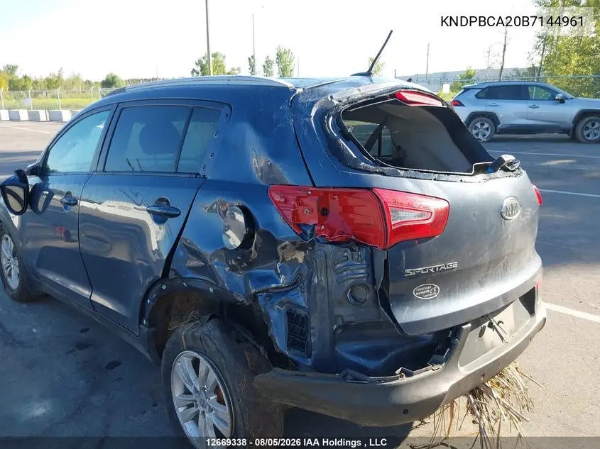 2011 KIA SPORTAGE VIN KNDPBCA20B7144961 — фото 6