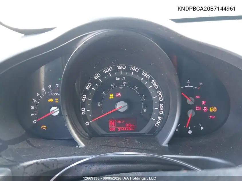 2011 KIA SPORTAGE VIN KNDPBCA20B7144961 — фото 7