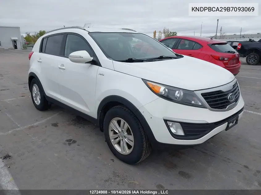 KIA SPORTAGE 2011, VIN KNDPBCA29B7093069