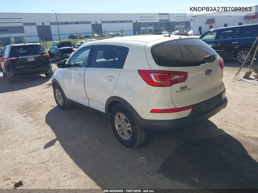 2011 KIA SPORTAGE VIN KNDPB3A27B7089263 — фото 3
