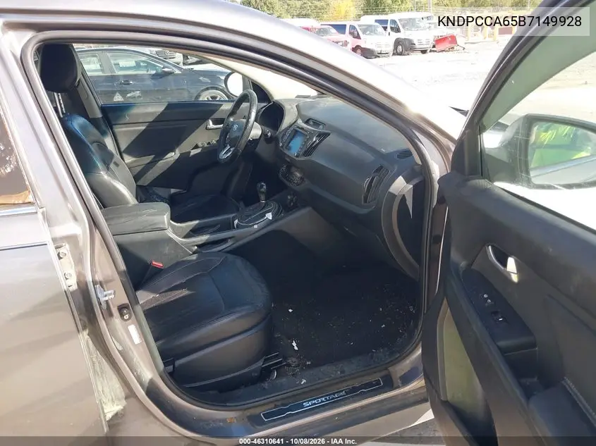 2011 KIA SPORTAGE VIN KNDPCCA65B7149928 — фото 5
