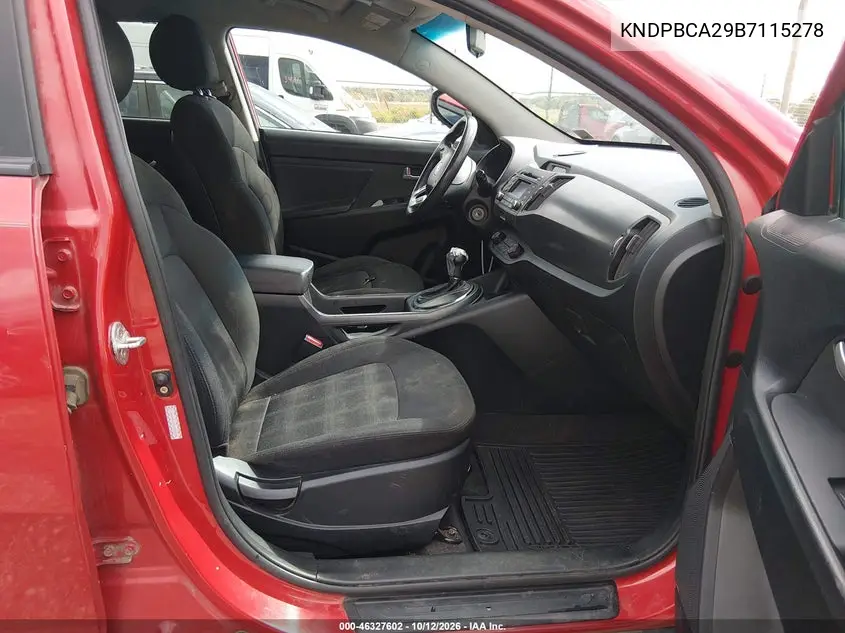 2011 KIA SPORTAGE VIN KNDPBCA29B7115278 — фото 5