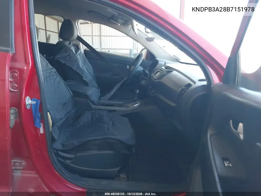 2011 KIA SPORTAGE VIN KNDPB3A28B7151978 — фото 5
