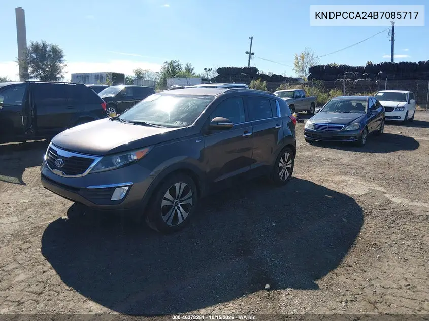 2011 KIA SPORTAGE VIN KNDPCCA24B7085717 — фото 2