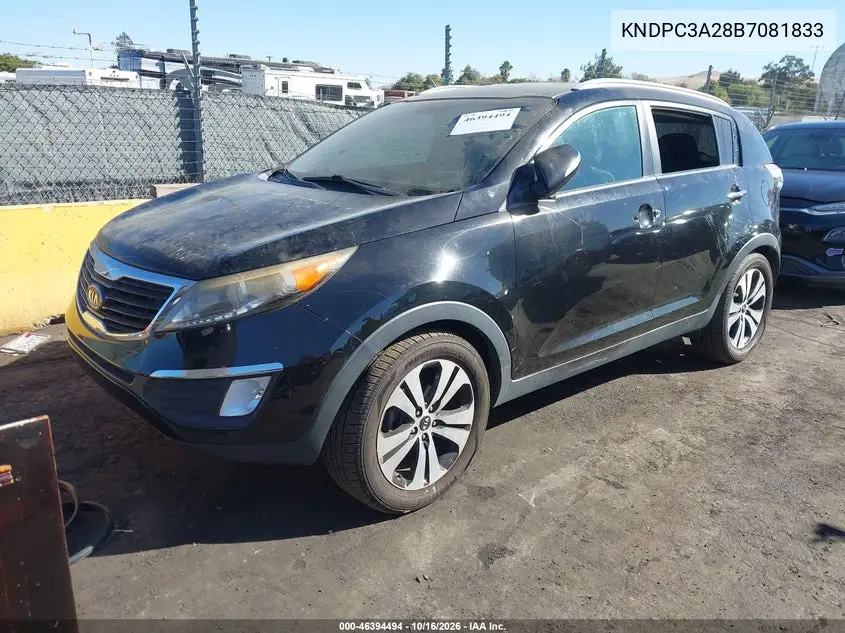 2011 KIA SPORTAGE VIN KNDPC3A28B7081833 — фото 2