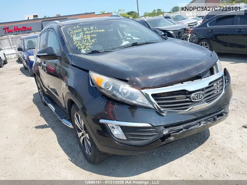 KIA SPORTAGE 2012, VIN KNDPC3A27C7225101
