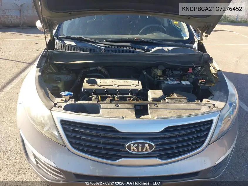 2012 KIA SPORTAGE VIN KNDPBCA21C7276452 — фото 10