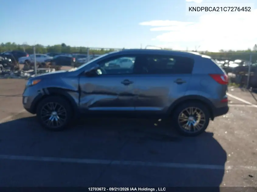 2012 KIA SPORTAGE VIN KNDPBCA21C7276452 — фото 14