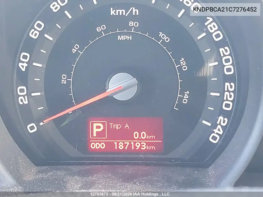 2012 KIA SPORTAGE VIN KNDPBCA21C7276452 — фото 15