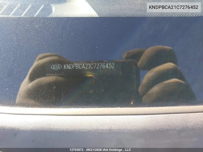 2012 KIA SPORTAGE VIN KNDPBCA21C7276452 — фото 18