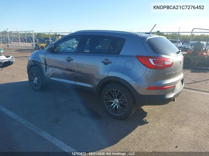 2012 KIA SPORTAGE VIN KNDPBCA21C7276452 — фото 3