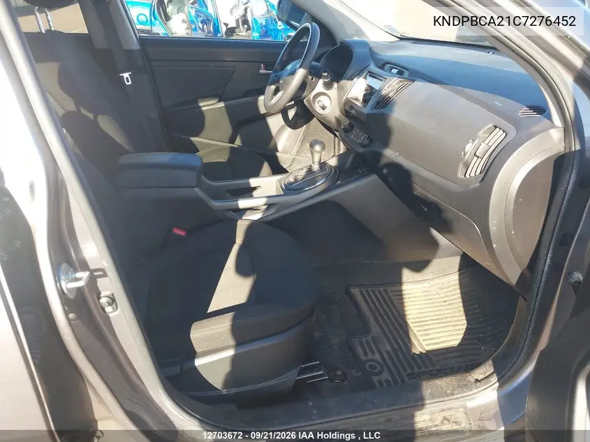 2012 KIA SPORTAGE VIN KNDPBCA21C7276452 — фото 5