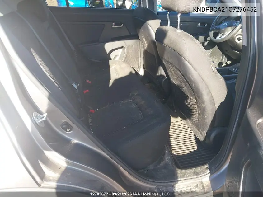 2012 KIA SPORTAGE VIN KNDPBCA21C7276452 — фото 8