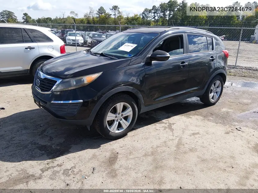 2012 KIA SPORTAGE VIN KNDPB3A23C7284679 — фото 2