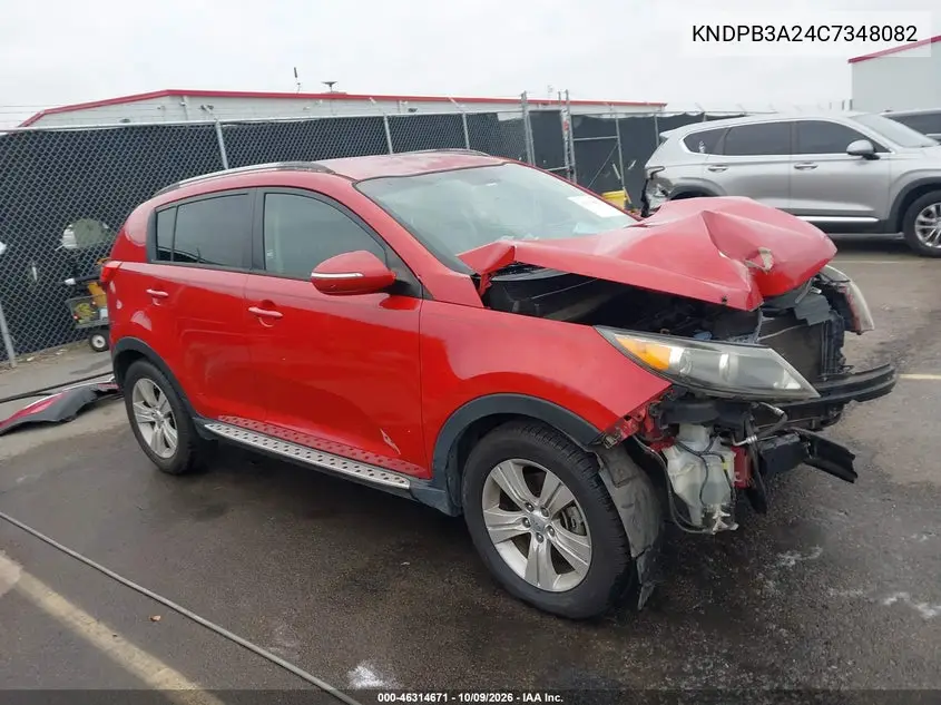KIA SPORTAGE 2012, VIN KNDPB3A24C7348082