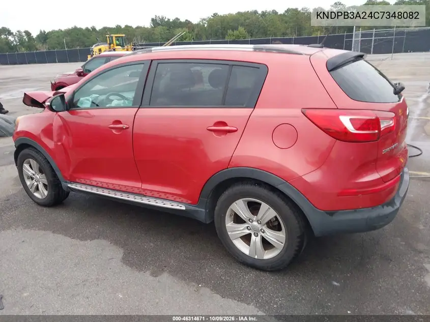2012 KIA SPORTAGE VIN KNDPB3A24C7348082 — фото 3