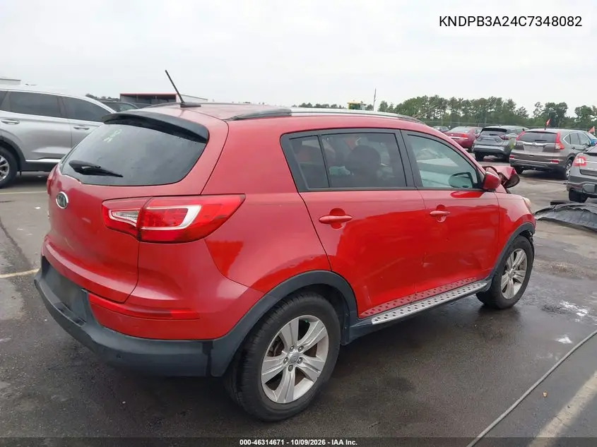 2012 KIA SPORTAGE VIN KNDPB3A24C7348082 — фото 4