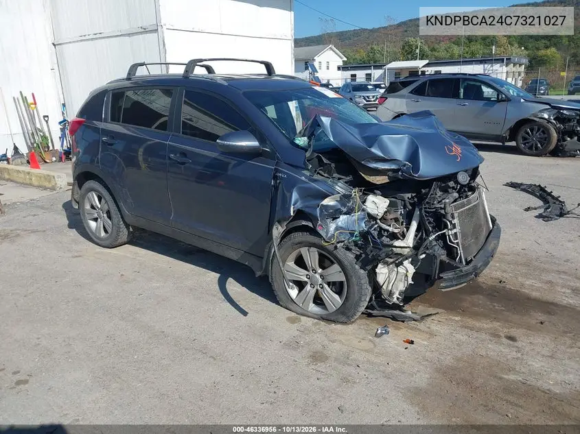 KIA SPORTAGE 2012, VIN KNDPBCA24C7321027