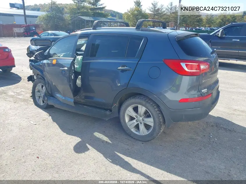 2012 KIA SPORTAGE VIN KNDPBCA24C7321027 — фото 3