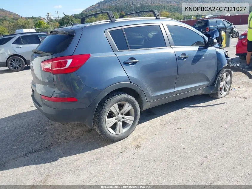 2012 KIA SPORTAGE VIN KNDPBCA24C7321027 — фото 4