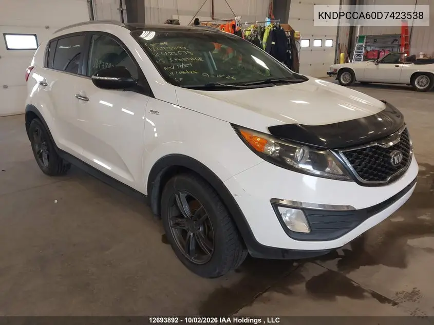 KIA SPORTAGE 2013, VIN KNDPCCA60D7423538