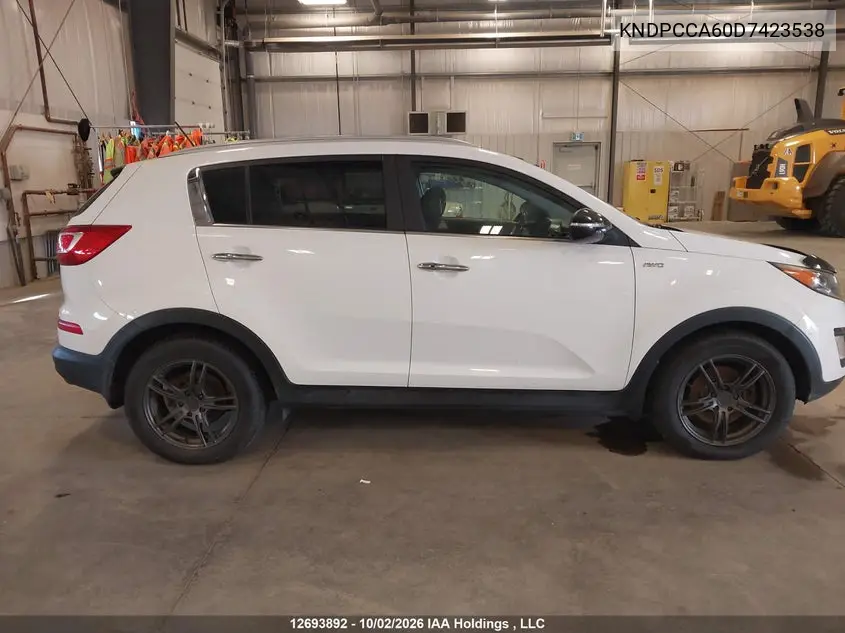 2013 KIA SPORTAGE VIN KNDPCCA60D7423538 — фото 13