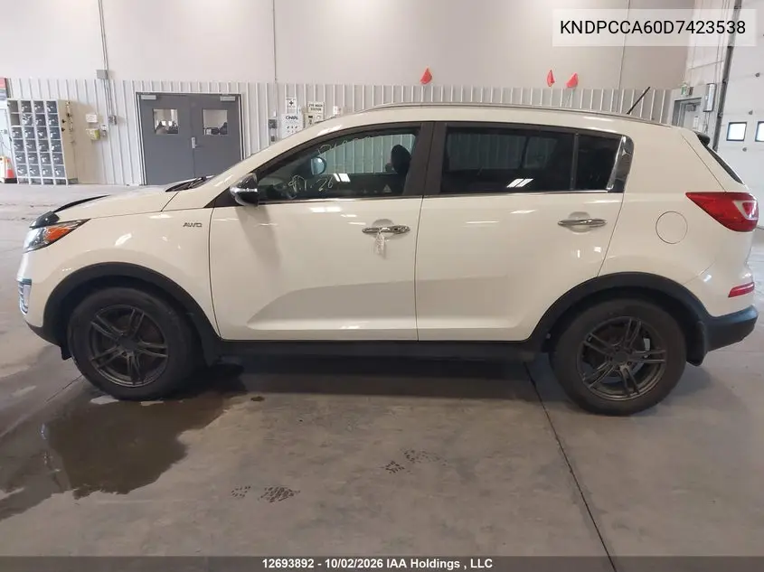 2013 KIA SPORTAGE VIN KNDPCCA60D7423538 — фото 14