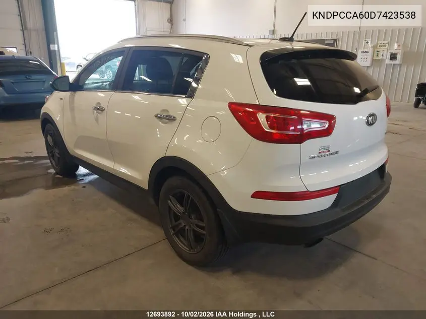 2013 KIA SPORTAGE VIN KNDPCCA60D7423538 — фото 3