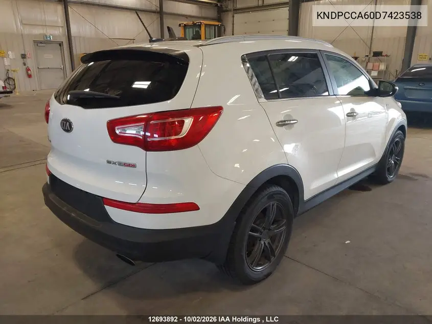2013 KIA SPORTAGE VIN KNDPCCA60D7423538 — фото 4