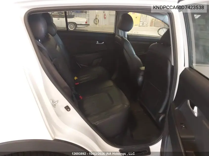 2013 KIA SPORTAGE VIN KNDPCCA60D7423538 — фото 8