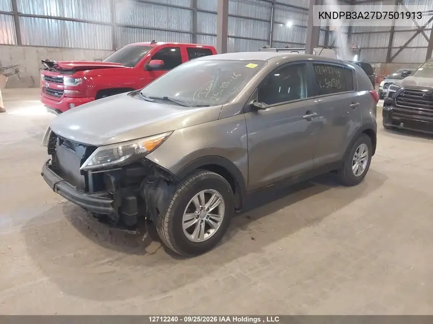2013 KIA SPORTAGE VIN KNDPB3A27D7501913 — фото 2