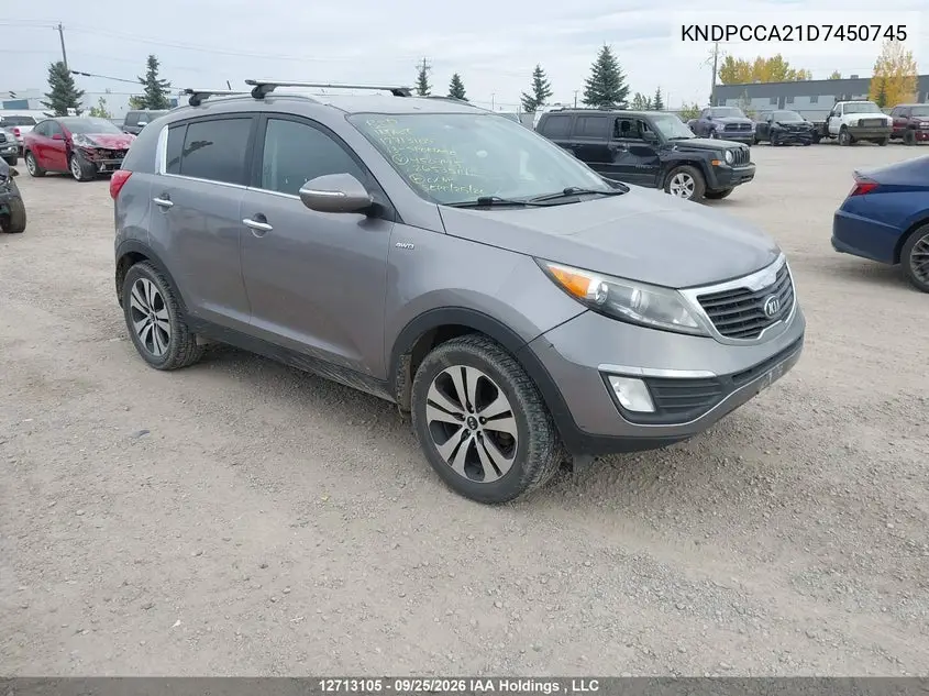 KIA SPORTAGE 2013, VIN KNDPCCA21D7450745
